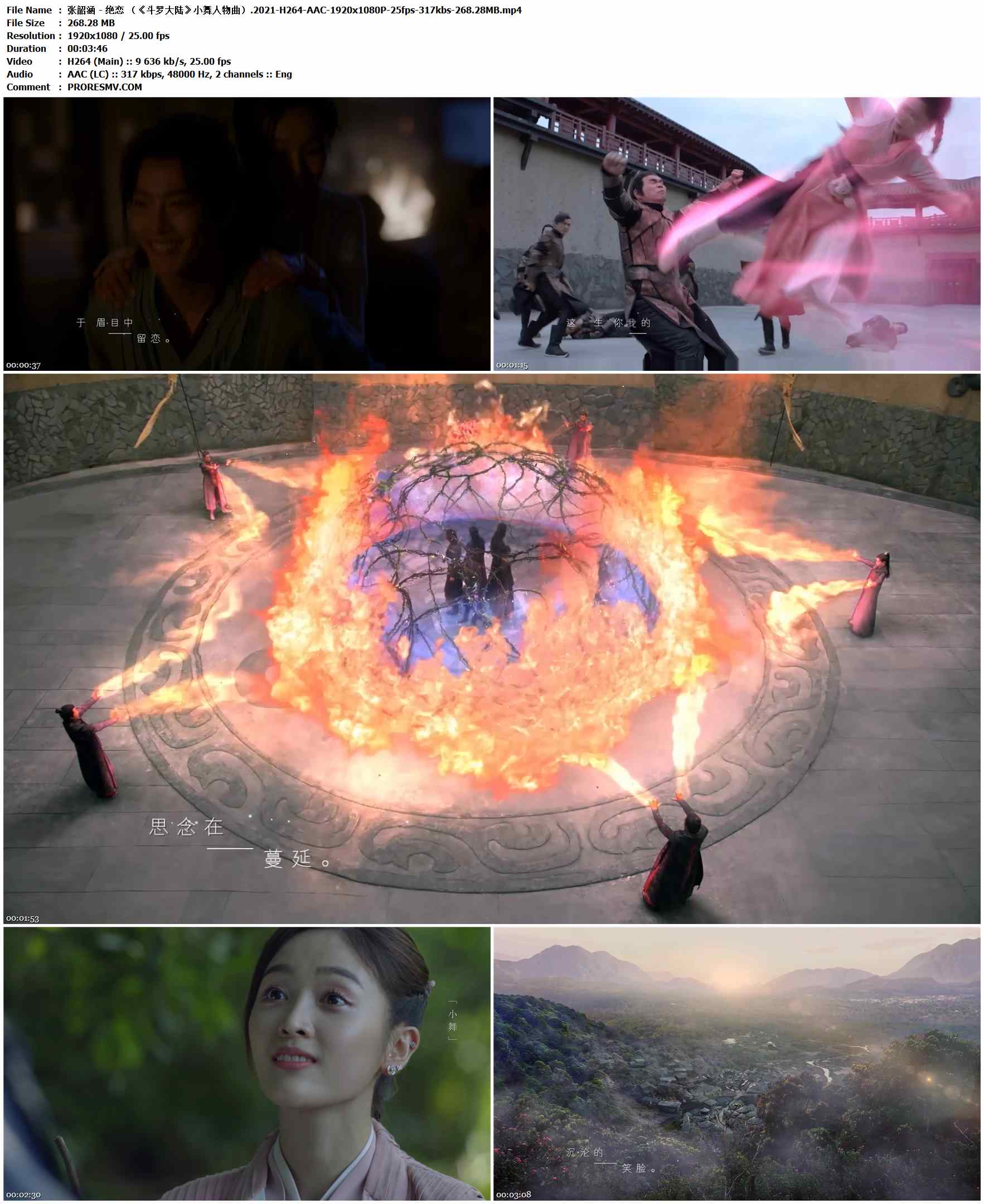 张韶涵 - 绝恋 （《斗罗大陆》小舞人物曲）.2021-H264-AAC-1920x1080P-25fps-317kbs-268.28MB官方MV_高清MV